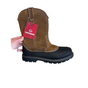 Wolverine Men Floorhand Swamp Waterproof Steel Toe Work Boots Brown Size 12